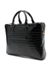 Black Crocodile-Effect Laptop Bag