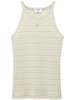 monogram-embroidered striped organic cotton tank top