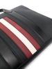 stripe-detail leather briefcase