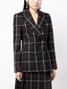 check-pattern peak-lapels blazer 