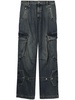 high-rise wide-leg cargo jeans