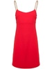 chain-strap crepe slip dress