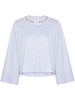 crystal-neckline cropped shirt