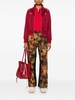 camouflage floral straight-legged trousers