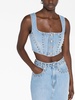 studded denim bustier top