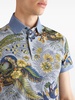 floral-print cotton polo shirt