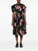 Floral cotton faille midi dress