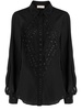 eyelet-embellished silk shirt 