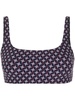 graphic-print square-neck sports bra