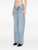 cable-chain link cotton straight jeans 