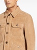 classic-collar suede jacket