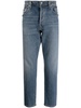 straight-leg washed jeans