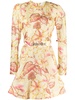 matchmaker floral mini dress yellow hibiscus