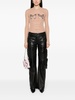 straight-leg leather cargo trousers