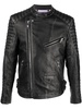 skull bones metallic leather jacket