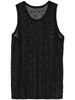 Moonogram-flocked mesh tank top