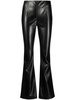 faux-leather flared trousers