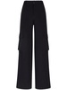 high-waisted gabardine cargo trousers