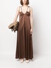 U-neck satin maxi dress