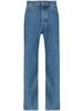 mid-rise straight-leg jeans