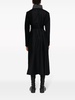 belted pinstripe-pattern wool coat