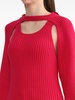 cut-out ribbed-knit jumper