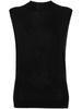 sleeveless wool-silk top