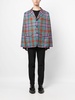 Madras-check wool blazer 