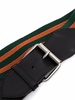 striped buckled belt