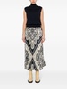 paisley-print pleated skirt