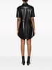 faux-leather short-sleeve minidress