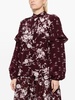 floral-print ruffled silk blouse