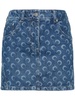 Marine Serre Moon Printed Denim Mini Skirt