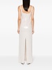 Neutral Electra Sequin-Embellished Gown