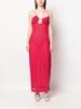 long asymmetric-neck dress