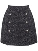 double-breasted tweed skirt