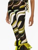 Fiamme-print ruffled trousers