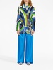 Iride-print silk wrap blazer