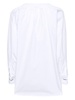 White Drawstring Collar Cotton Blouse