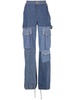 high-rise panelled jeans