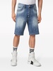 logo-patch stonewashed denim shorts 