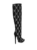 120mm monogram-pattern satin boots 