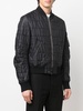 QUILTED LOGO Black Zip Up Bomber "Black"