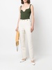 high-waist silk trousers