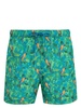 parrot-print swim shorts