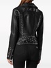 eyelet-embellished leather biker jacket