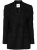 pinstriped double-breasted blazer 