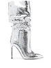 105mm snakeskin-effect metallic boots