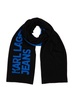 logo-embroidered knitted scarf