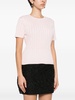 short-sleeve pointelle-knitted top